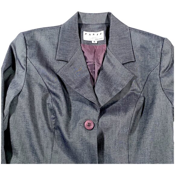 PANIZ NY Jacket Womens 4 Graphite Empire Blazer Tailored  Career Corpcore VTG - Picture 12 of 16